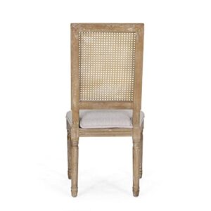 Christopher Knight Home Regina Dining Chair, Wood, Light Gray + Natural