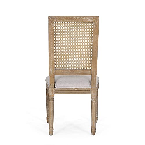 Christopher Knight Home Regina Dining Chair, Wood, Light Gray + Natural