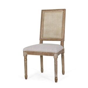 Christopher Knight Home Regina Dining Chair, Wood, Light Gray + Natural