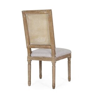 Christopher Knight Home Regina Dining Chair, Wood, Light Gray + Natural