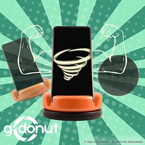 GoDonut Glazed 360 Swivel Phone Stand - Portable Mount Accessory for Travel, Nightstand or Desk- Compatible with Tablet, iPhone & Most Smartphones – Black