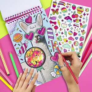 Fashion Angels Photo-real Panda Compact Sketch Portfolio, Sketch Book for Beginners, Animal Sketch Pad with Real Photos and Stickers For Kids 6 and Up