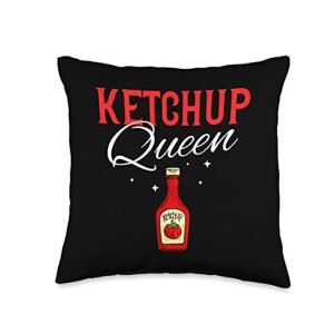 ketchup bottle ketchup queen bottle chips tomato sauce throw pillow, 16x16, multicolor