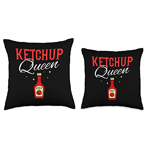 Ketchup Bottle Ketchup Queen Bottle Chips Tomato Sauce Throw Pillow, 16x16, Multicolor