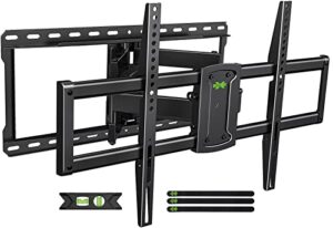 usx mount 37-90 inch full motion tv wall mount, fits 24" wood studs, wall mount tv bracket with smooth swivel, tilt, extension, holds up to 132lbs, max vesa 600x400mm, includes wall drilling template