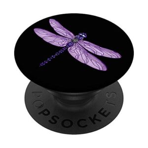 dragonfly violet and purple watercolor nature insect bug art popsockets swappable popgrip