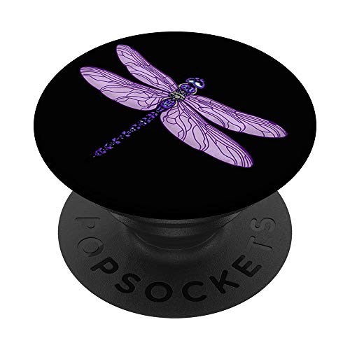 Dragonfly Violet And Purple Watercolor Nature Insect Bug Art PopSockets Swappable PopGrip