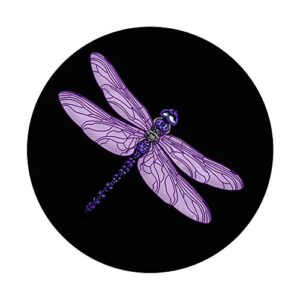 Dragonfly Violet And Purple Watercolor Nature Insect Bug Art PopSockets Swappable PopGrip