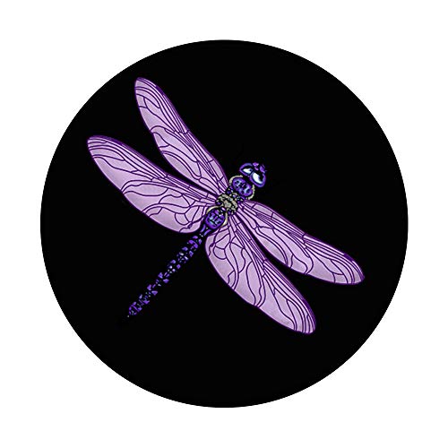 Dragonfly Violet And Purple Watercolor Nature Insect Bug Art PopSockets Swappable PopGrip