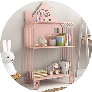 storage newspaper baskets magazine rack cartoon bookshelf picture book rack rack living room floor pattern small bookcase rack (color : pink, size : 6129110cm)