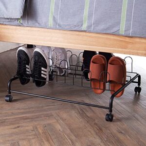 DormCo Suprima - Gray Underbed Shoe Holder with Wheels