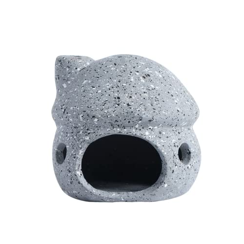 Mairuker Mushroom House Aquarium Decorations Ceramic Shelters Shrimp Habitat,Breeding Tube,Hiding Cave for Betta Goldfishes Cichlid to Rest,Breed,Hiding,Fish Tank Decorations - Grey