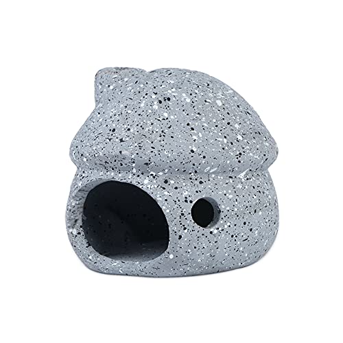 Mairuker Mushroom House Aquarium Decorations Ceramic Shelters Shrimp Habitat,Breeding Tube,Hiding Cave for Betta Goldfishes Cichlid to Rest,Breed,Hiding,Fish Tank Decorations - Grey