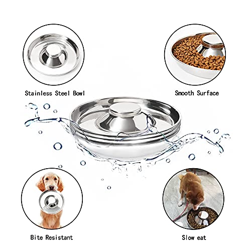 Thankspaw Stainless Steel Puppy Bowls, Set of 2 Puppy Feeder, Dog Food and Water Bowl, Food Feeding Weaning for Small Medium Large Dogs, Pets, M