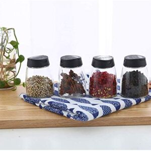 2PCS Glass Spice Jars with Shaker Pour Lid, Seasoning Shakers Glass Bottles Spice Shakers Salt & Pepper Shaker Container Set with Gift Grinder Fits in Home,Kitchen,Barbecue (2)