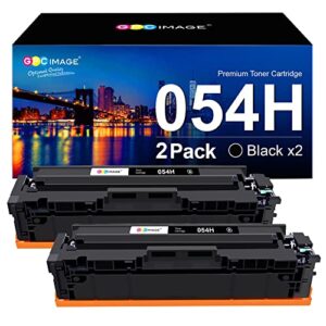 gpc image compatible toner cartridge replacement for canon 054h 054 crg-054 to use with canon color imageclass mf644cdw mf642cdw lbp622cdw mf641cw toner printer tray (2 black)