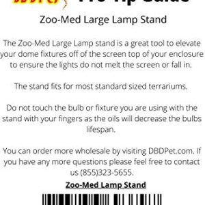 Zoomed Large 30-40 Gallon Reptile Lamp Stand - Includes Attached DBDPet Pro-Tip Guide | Keep Your Reptile's Lights Safe by Hanging Them Above The cage!