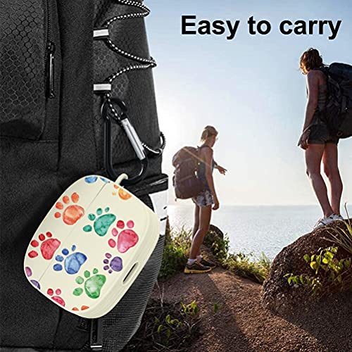 Yoedge Earphone Case Cover for AirPods Pro with Keychain, Soft Silicone Skin Cover with Double Sided Pattern, Full Protective Case with Fashion and Cute Printing, Dog Paw Print