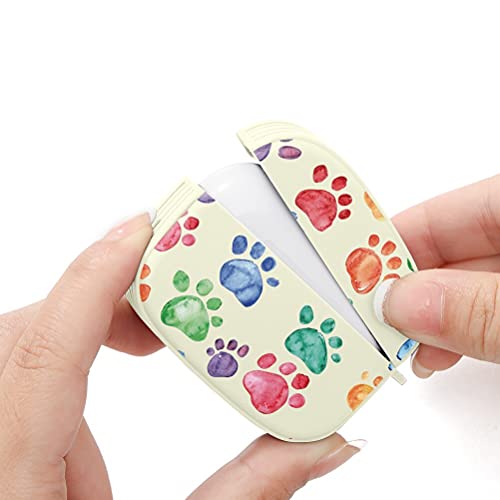 Yoedge Earphone Case Cover for AirPods Pro with Keychain, Soft Silicone Skin Cover with Double Sided Pattern, Full Protective Case with Fashion and Cute Printing, Dog Paw Print