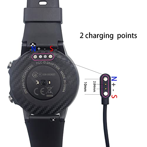 REEYEAR Smart Watch Magnetic Charger Cord [2 Pack], 2 Pin 3.3Ft USB Fast Charging Cable Fits for YAMAY SW021/023 YAMAY/WILLFUL/LETSFIT ID205L ID205U ID205S