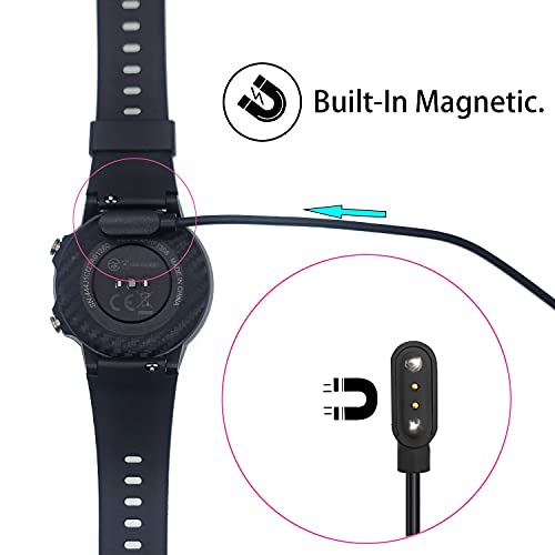 REEYEAR Smart Watch Magnetic Charger Cord [2 Pack], 2 Pin 3.3Ft USB Fast Charging Cable Fits for YAMAY SW021/023 YAMAY/WILLFUL/LETSFIT ID205L ID205U ID205S