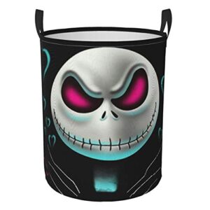 xzzzn nightmare before christmas laundry hamper circular tunic dirty pocket waterproof large oxford fabric foldable round laundry storage basket dirty clothes bag medium