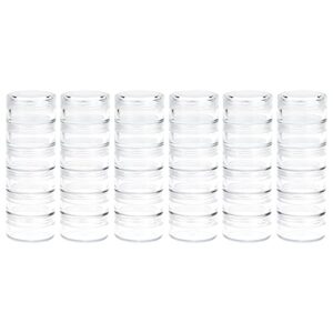 6 Sets 6 Layer Stackable Plastic Containers, Fengek 10G/10ML Clear Cosmetic Storage Box Round Organizer Jars for Beads, Buttons, Small Jewelry Findings