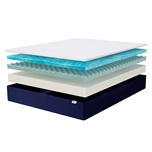 Sleep Innovations Quinn 10 Inch Stay Fresh Cooling Gel Memory Foam Mattress with Freshness Protector and Cool Quilted Cover, Queen Size, Bed in a Box, Medium Support