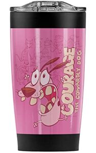 courage the cowardly dog running scared stainless steel tumbler 20 oz coffee travel mug/cup, vacuum insulated & double wall with leakproof sliding lid | great for hot drinks and cold beverages