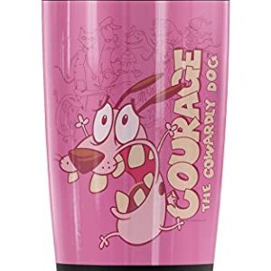 Courage the Cowardly Dog Running Scared Stainless Steel Tumbler 20 oz Coffee Travel Mug/Cup, Vacuum Insulated & Double Wall with Leakproof Sliding Lid | Great for Hot Drinks and Cold Beverages