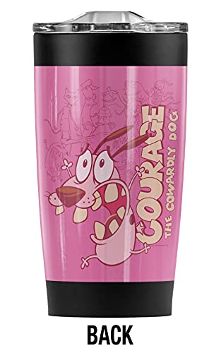 Courage the Cowardly Dog Running Scared Stainless Steel Tumbler 20 oz Coffee Travel Mug/Cup, Vacuum Insulated & Double Wall with Leakproof Sliding Lid | Great for Hot Drinks and Cold Beverages