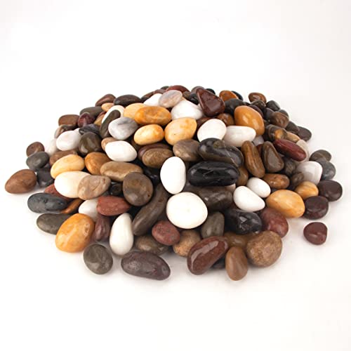 BLQH 18 Pounds Pebbles Aquarium Gravel River Rock, Natural Polished Decorative Gravel,Garden Ornamental River Pebbles Rocks, Polished Pebbles, Mixed Color Stones for Landscaping Vase Fillers (18.2)