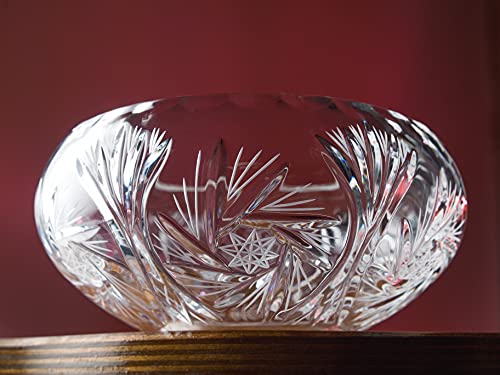 Bowl - Hand Cut Crystal - Glass - 4.6 Diameter - for - Candies - Nuts - Chocolate - Small - Made in Europe - By Barski, Clear