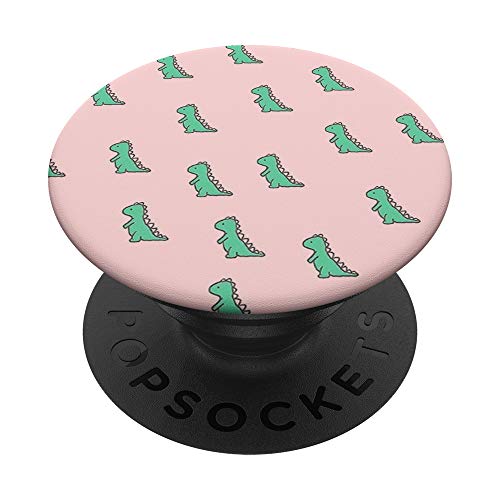 Cute Dinosaur Green Baby Dino TRex In Pink For Women & Girls PopSockets Swappable PopGrip