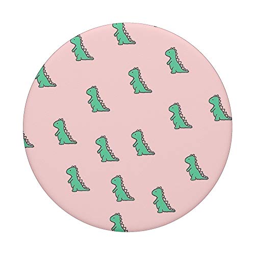 Cute Dinosaur Green Baby Dino TRex In Pink For Women & Girls PopSockets Swappable PopGrip