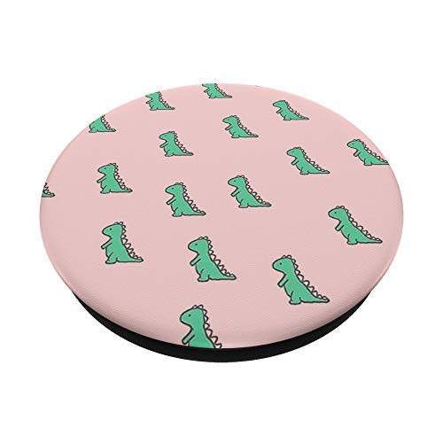 Cute Dinosaur Green Baby Dino TRex In Pink For Women & Girls PopSockets Swappable PopGrip