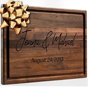 Personalized Walnut Cutting Board with Coasters, Mineral Oil and Gift Wrap Available - Customize Your Own Chopping Board Made in USA (Design 16, 3. Walnut 17"x11")