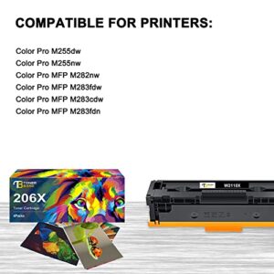 Toner Bank 206X Toner Cartridges 4 Pack Compatible Replacement for HP 206X 206A W2110X W2110A for Color Pro MFP M283fdw M255dw MFP M283cdw M282nw M283 M255 Printer (Black Cyan Yellow Magenta)