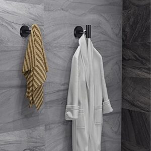 Homagic Towel Hooks Bathroom Hook Wall Towel Hooks 6 Pack Matte Black Coat Hooks, Heavy Duty Robe Hook Holder for Bathroom Kitchen Garage Home Hotel Office Cabinet(Black)