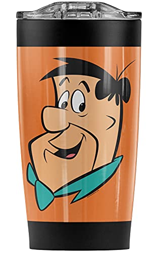 Logovision The Flintstones Fred Face Stainless Steel Tumbler 20 oz Coffee Travel Mug/Cup, Vacuum Insulated & Double Wall with Leakproof Sliding Lid | Great for Hot Drinks and Cold Beverages