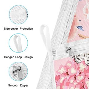 Xigua 2 Pack Rose Butterfly Mesh Laundry Bags Zipper Travel Washing Bag Storage Organizer for Clothes, Sock, Lingerie, Bra and Underwear