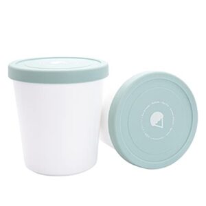 Kanudle Ice Cream Containers (2 Pack - 1 Quart Each) Perfect Freezer Storage Container Tubs with Silicone Lids for Ice Cream, Sorbet and Gelato | BPA Free and Dishwasher Safe