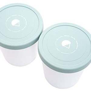 Kanudle Ice Cream Containers (2 Pack - 1 Quart Each) Perfect Freezer Storage Container Tubs with Silicone Lids for Ice Cream, Sorbet and Gelato | BPA Free and Dishwasher Safe