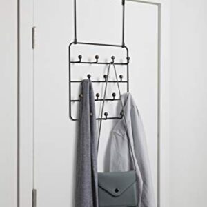 Umbra Estique Multi Over The Door Organizer Hooks, Black/Walnut