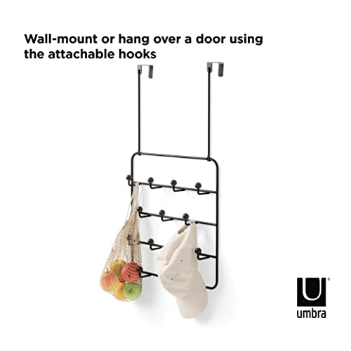 Umbra Estique Multi Over The Door Organizer Hooks, Black/Walnut