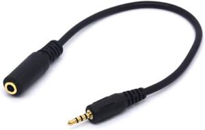 piihusw 2.5mm male to 3.5mm female cable headphone audio converter 4 poles stereo adapter(20cm)