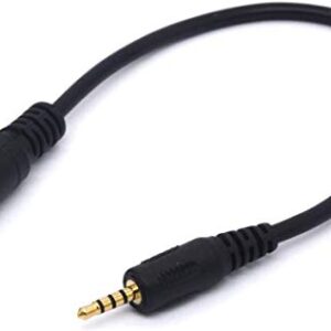 PIIHUSW 2.5mm Male to 3.5mm Female Cable Headphone Audio Converter 4 Poles Stereo Adapter(20cm)