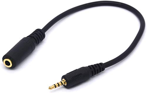 PIIHUSW 2.5mm Male to 3.5mm Female Cable Headphone Audio Converter 4 Poles Stereo Adapter(20cm)