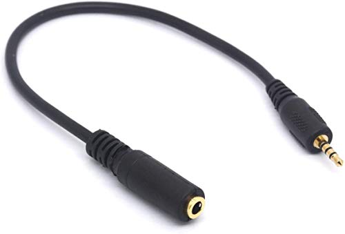 PIIHUSW 2.5mm Male to 3.5mm Female Cable Headphone Audio Converter 4 Poles Stereo Adapter(20cm)