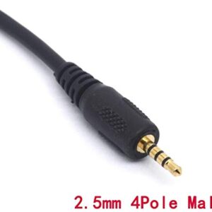 PIIHUSW 2.5mm Male to 3.5mm Female Cable Headphone Audio Converter 4 Poles Stereo Adapter(20cm)